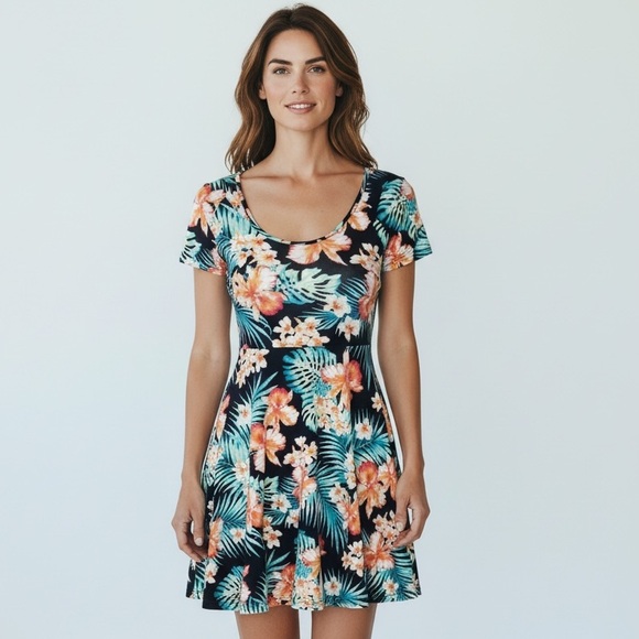 PINK Victoria's Secret Dresses & Skirts - Vintage Victoria’s Secret PINK Tropical Mini Dress XS Blue Floral